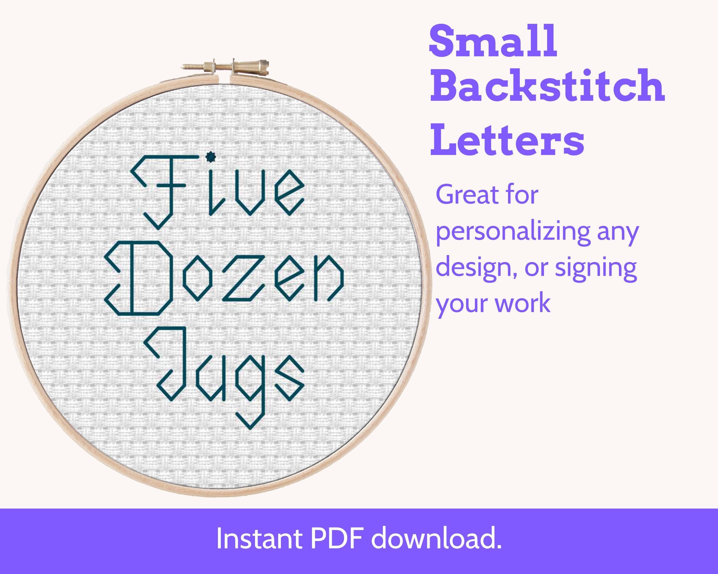Small Backstitch Alphabet Cross Stitch Pattern