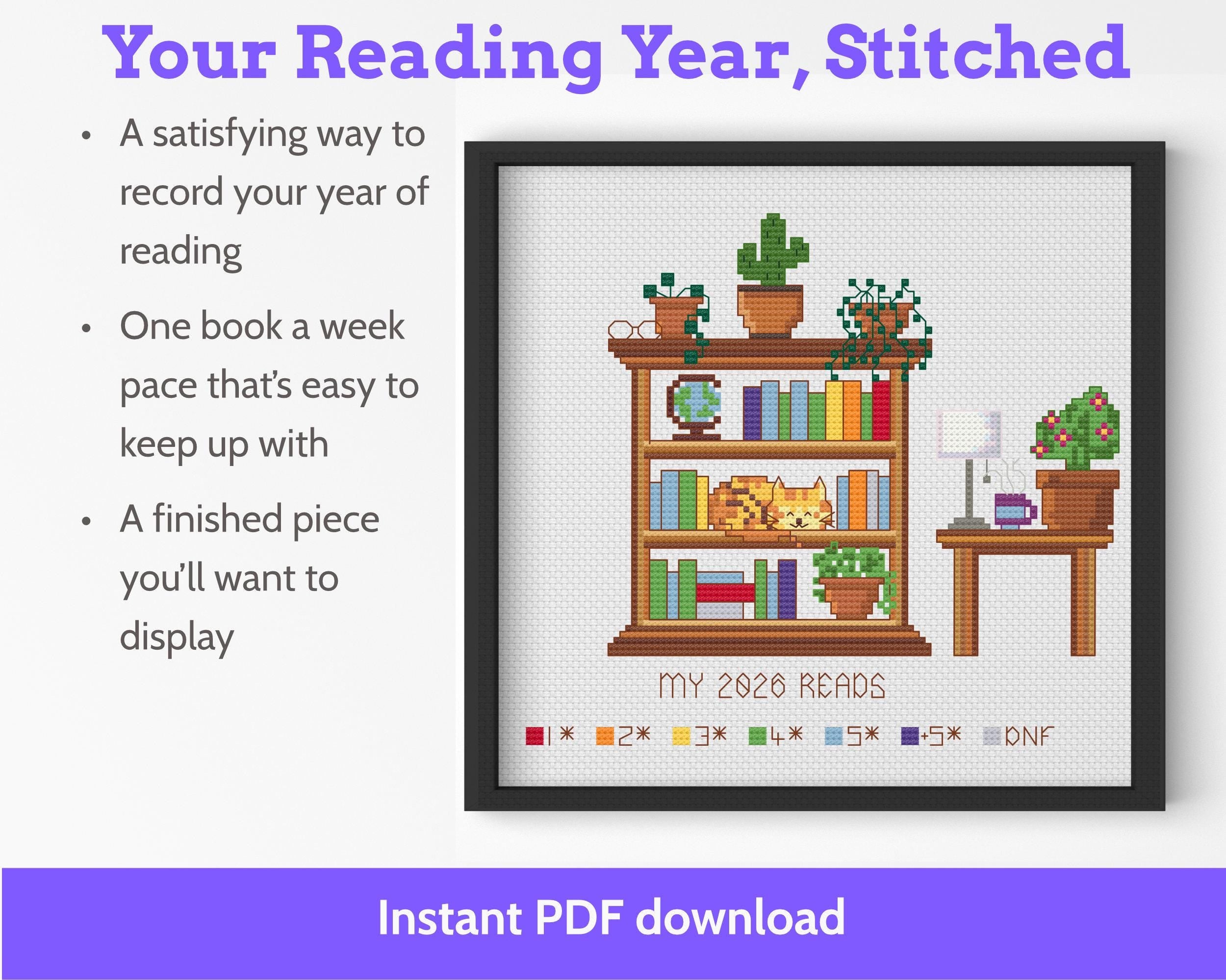 Cross Stitch Reading Tracker Pattern, 26 Books PDF Secondary image