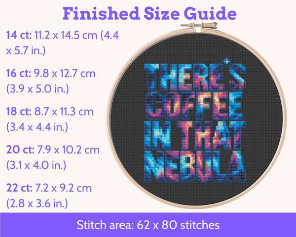 There's Coffee In That Nebula Cross Stitch Pattern, Star Trek Quote