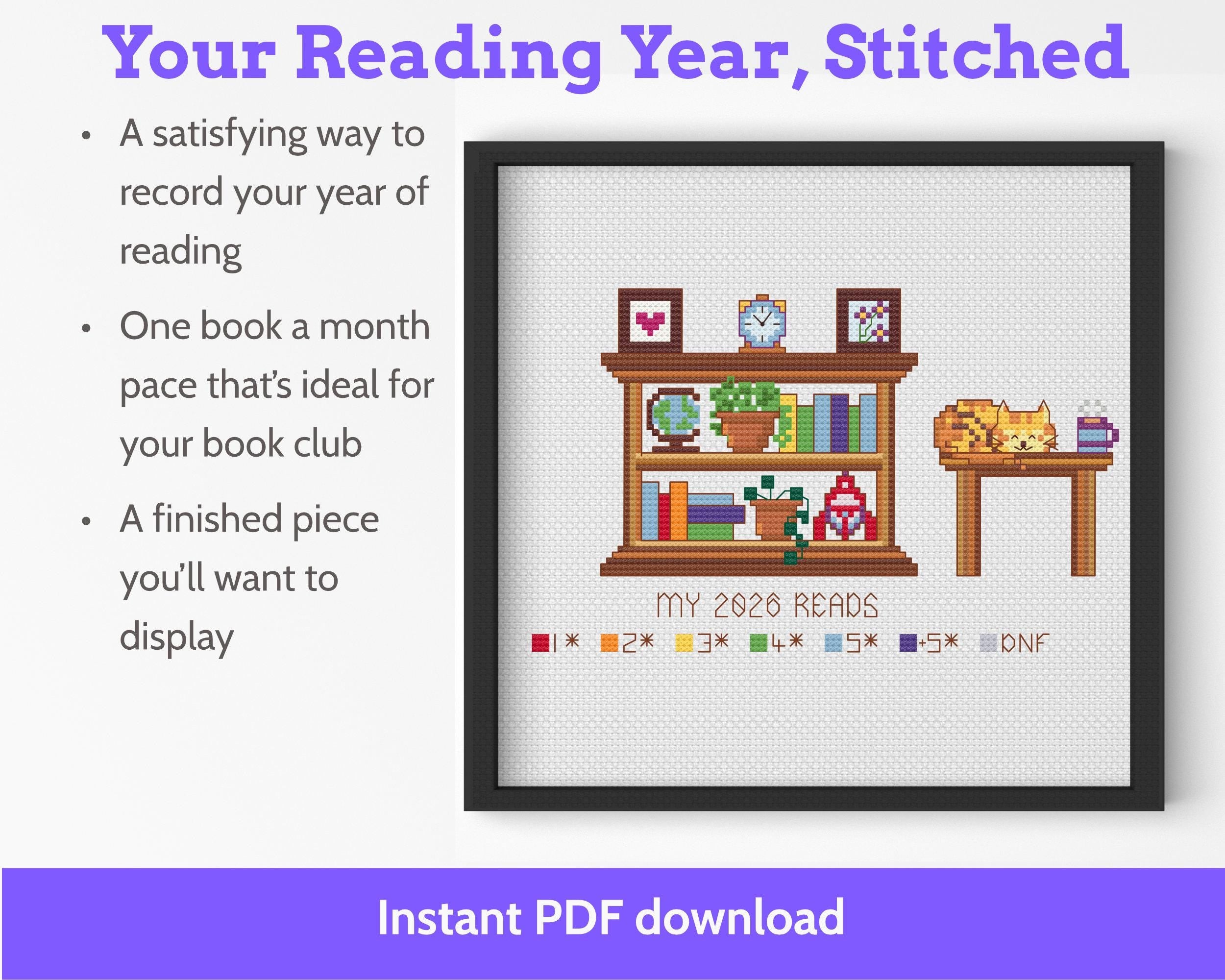 Cross Stitch Reading Tracker Pattern, 12 Books PDF Secondary image