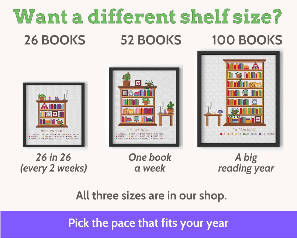 Cross Stitch Reading Tracker Pattern, 12 Books PDF