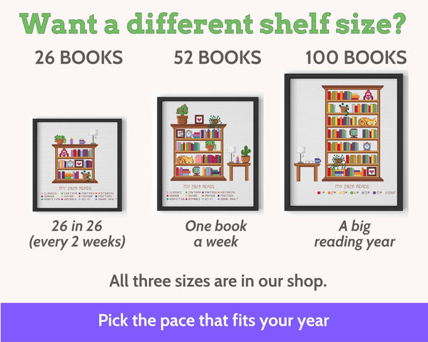 Cross Stitch Reading Tracker Pattern, 12 Books PDF