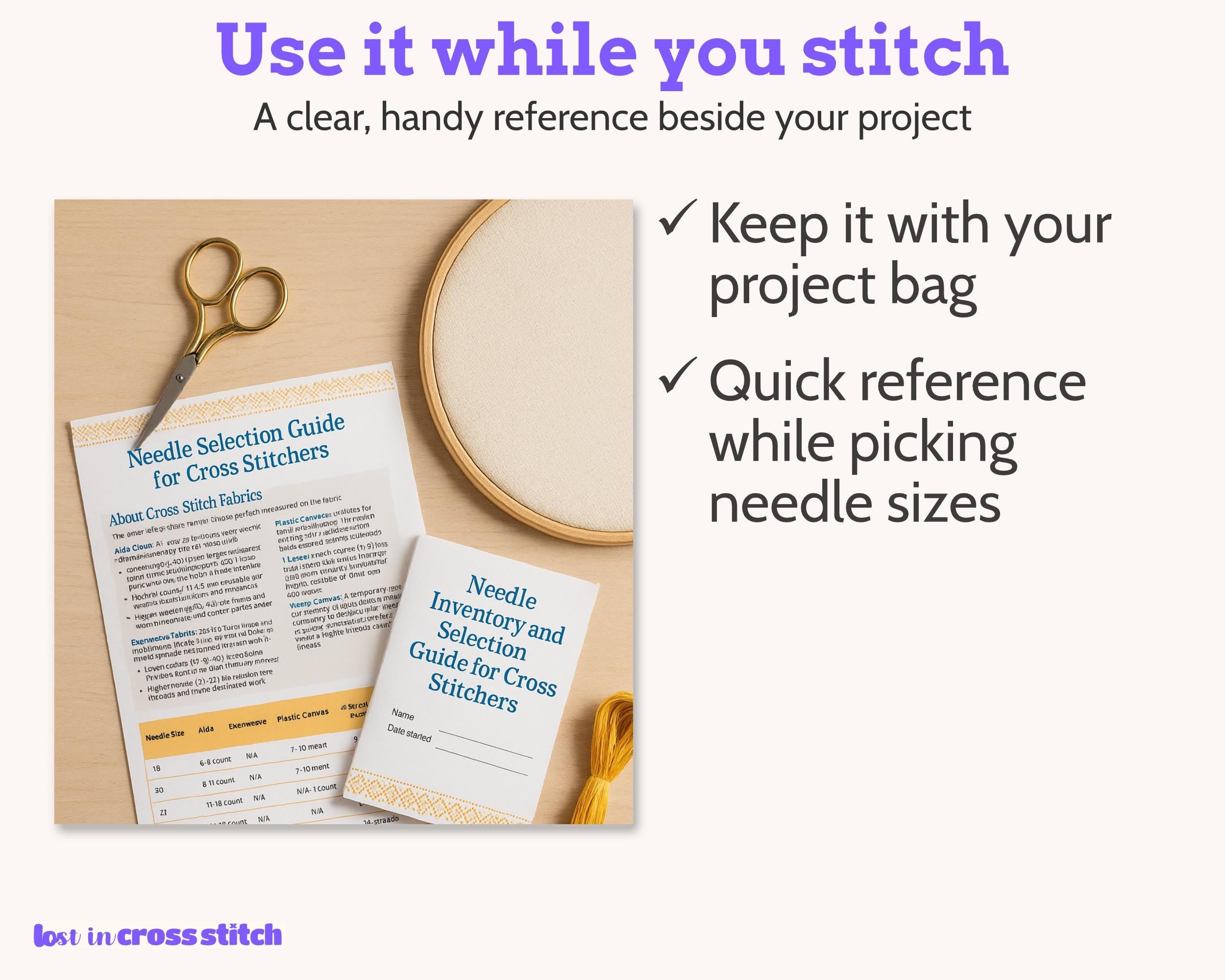 Cross Stitch Needle Inventory and Selection Chart PDF