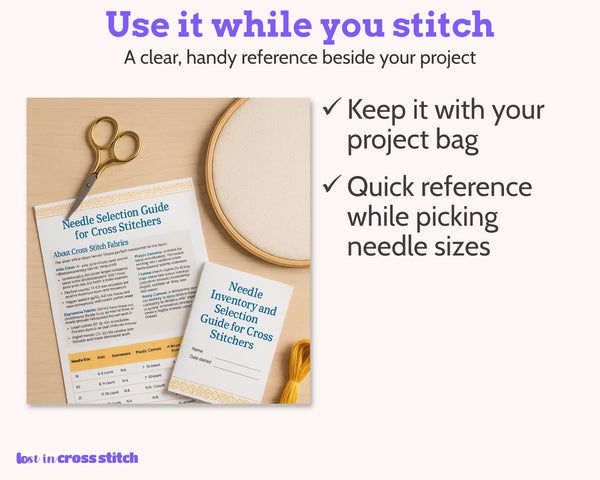 Cross Stitch Needle Inventory and Selection Chart PDF