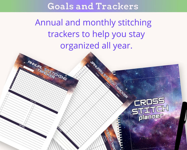 Galaxy Cross Stitch Planner Printable PDF