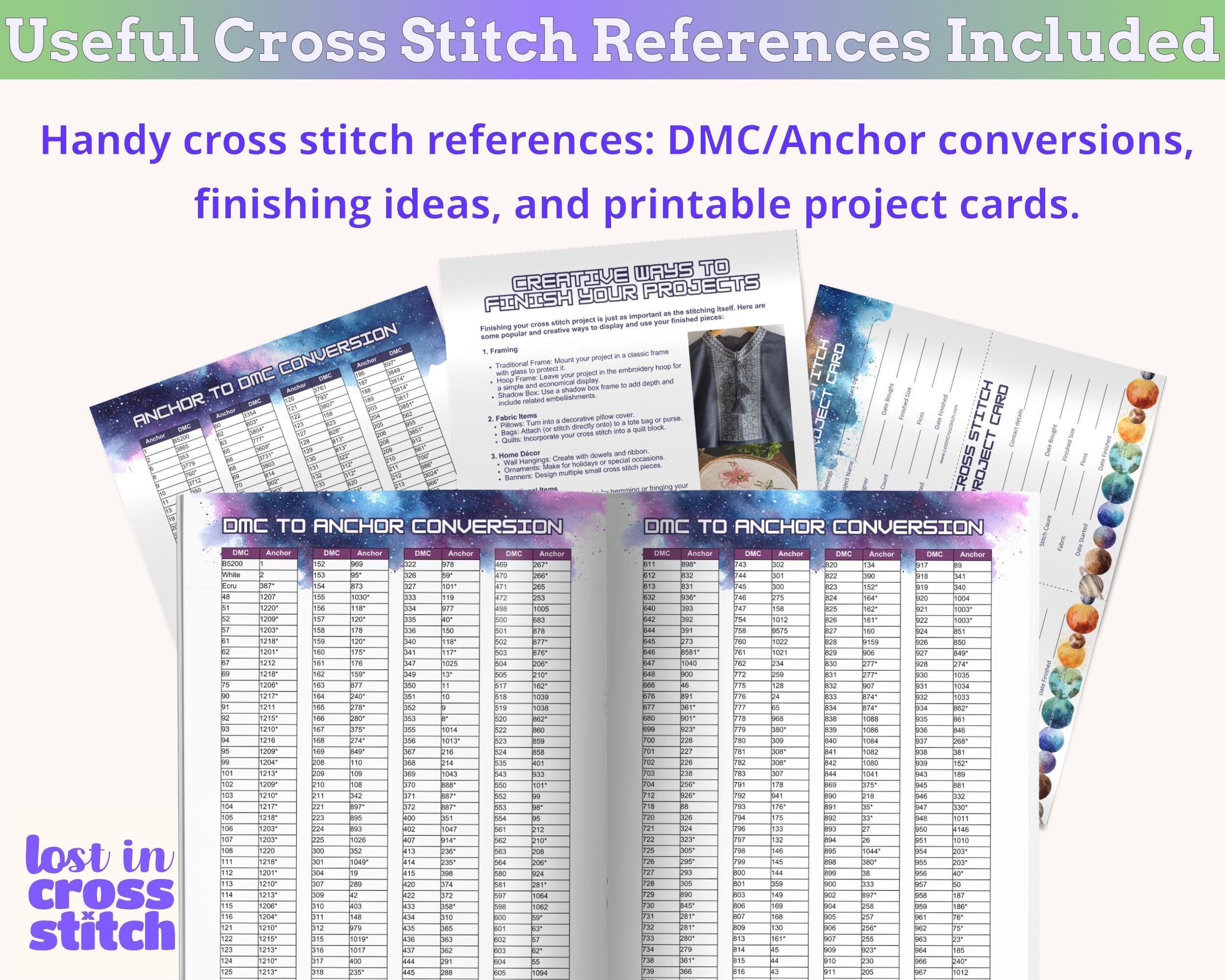 Galaxy Cross Stitch Planner Printable PDF