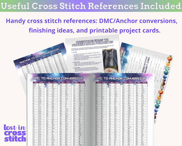 Galaxy Cross Stitch Planner Printable PDF