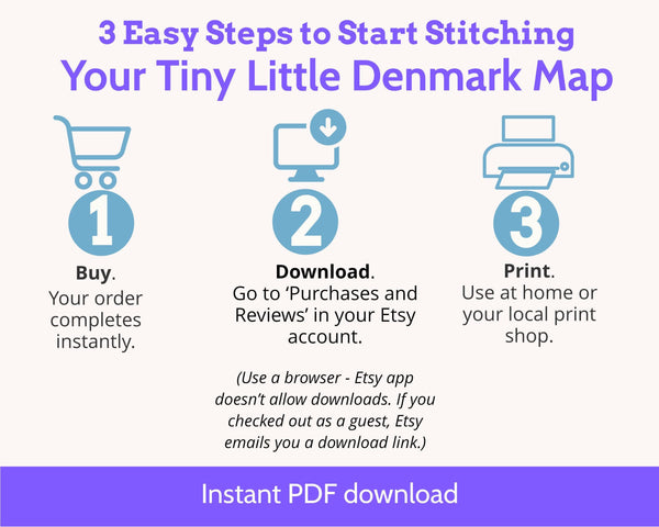 Denmark Cross Stitch Pattern: Tiny Flag Map