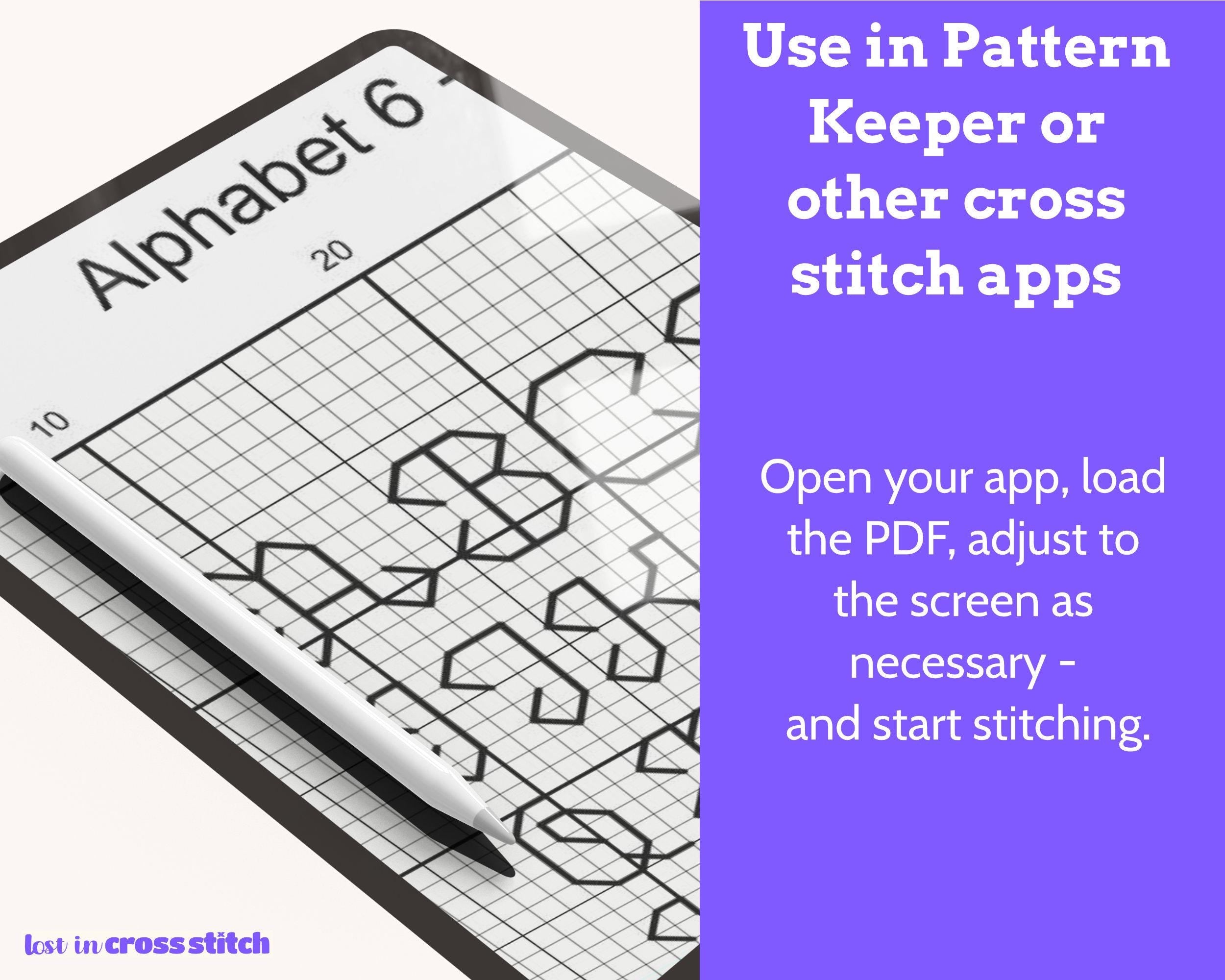 Small Backstitch Alphabet Cross Stitch Pattern