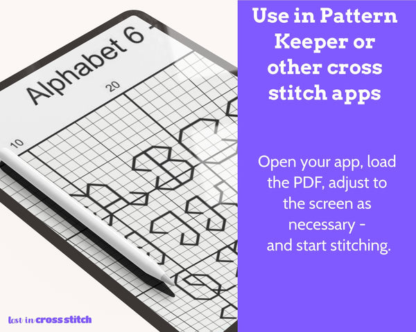 Small Backstitch Alphabet Cross Stitch Pattern