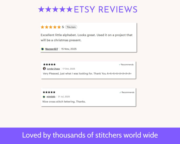 Small Backstitch Alphabet Cross Stitch Pattern