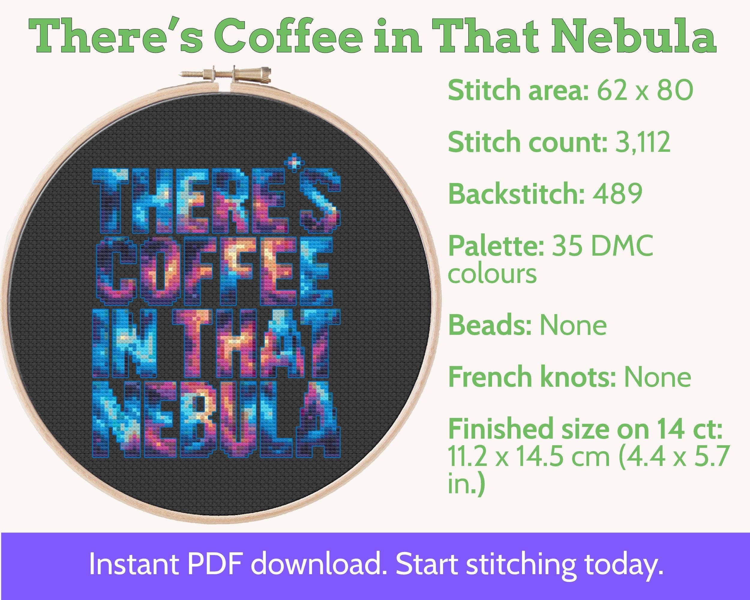 There's Coffee In That Nebula Cross Stitch Pattern, Star Trek Quote Secondary image