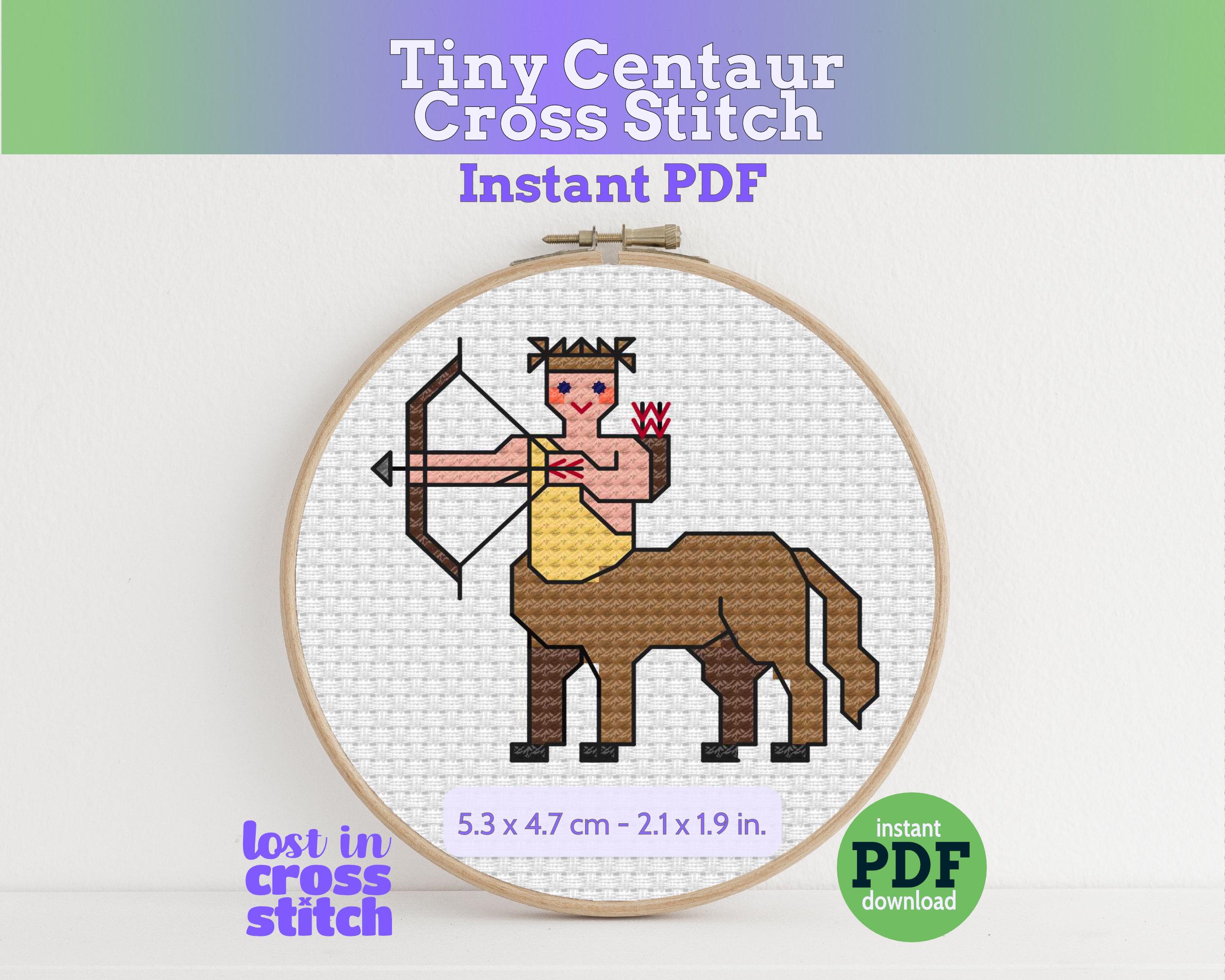 Tiny Little Centaur Cross Stitch Pattern PDF Main image