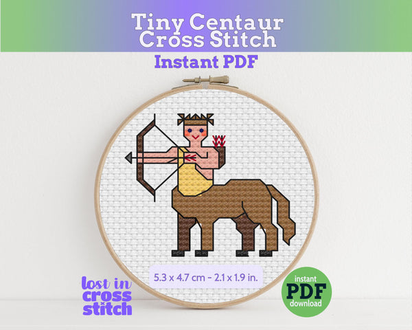 Tiny Little Centaur Cross Stitch Pattern PDF