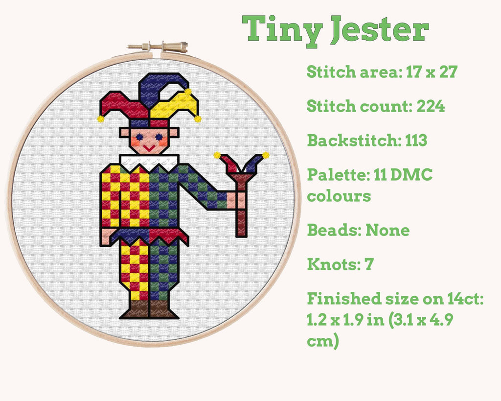 Tiny Little Jester Cross Stitch Pattern PDF