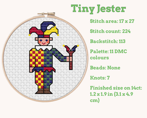 Tiny Little Jester Cross Stitch Pattern PDF