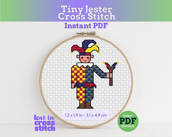 Tiny Little Jester Cross Stitch Pattern PDF