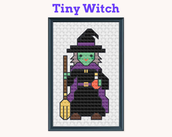 Tiny Little Witch Cross Stitch Pattern PDF