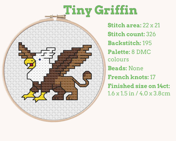 Tiny Little Griffin Cross Stitch Pattern PDF