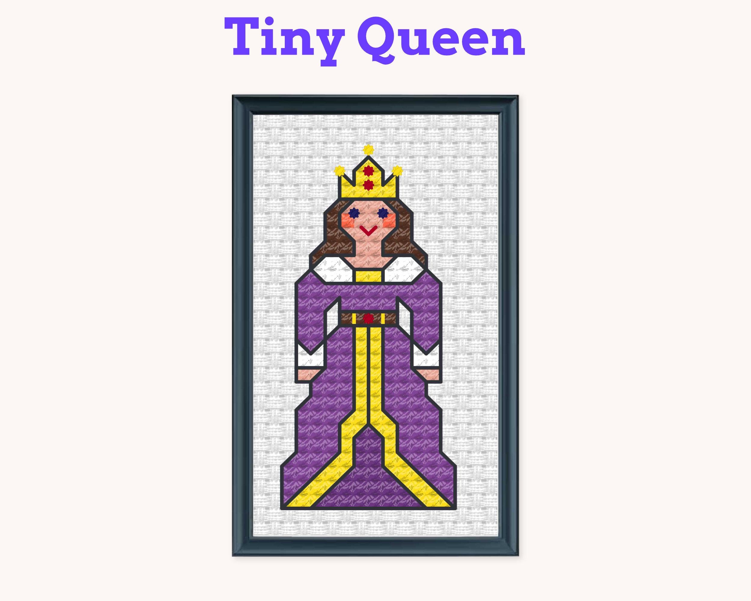 Tiny Little Queen Cross Stitch Pattern PDF