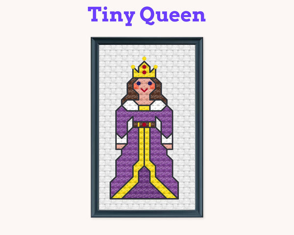 Tiny Little Queen Cross Stitch Pattern PDF