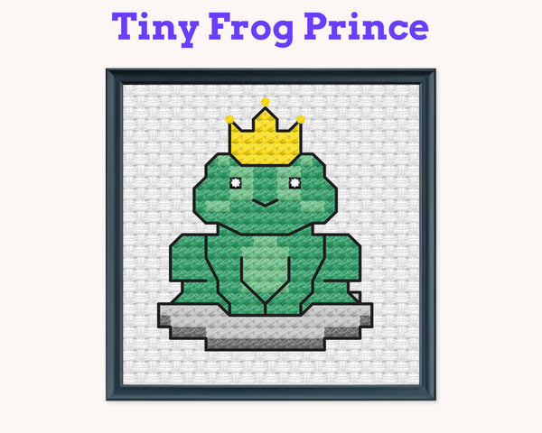 Tiny Little Frog Prince Cross Stitch Pattern PDF