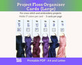 Cross Stitch Project Floss Organisation Cards PDF, Large (3 per page)