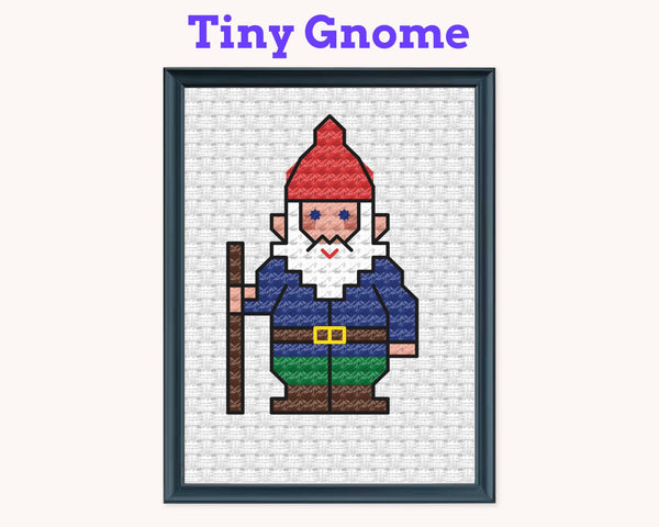 Tiny Little Gnome Cross Stitch Pattern PDF
