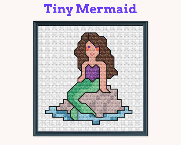 Tiny Little Mermaid Cross Stitch Pattern PDF