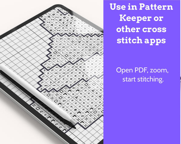 Celestial Witch's Hat Cross Stitch Pattern PDF