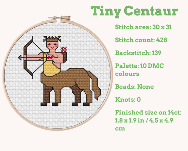 Tiny Little Centaur Cross Stitch Pattern PDF