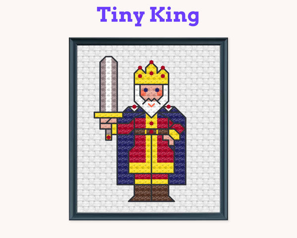 Tiny Little King Cross Stitch Pattern PDF