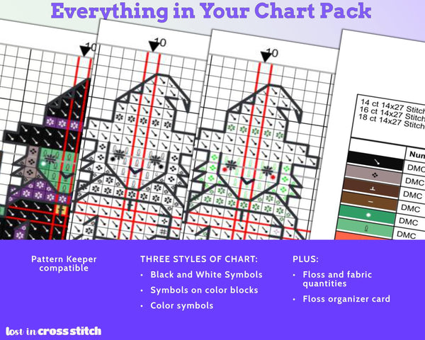 Tiny Little Witch Cross Stitch Pattern PDF