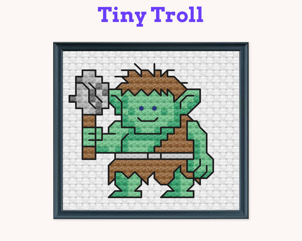 Tiny Little Troll Cross Stitch Pattern PDF
