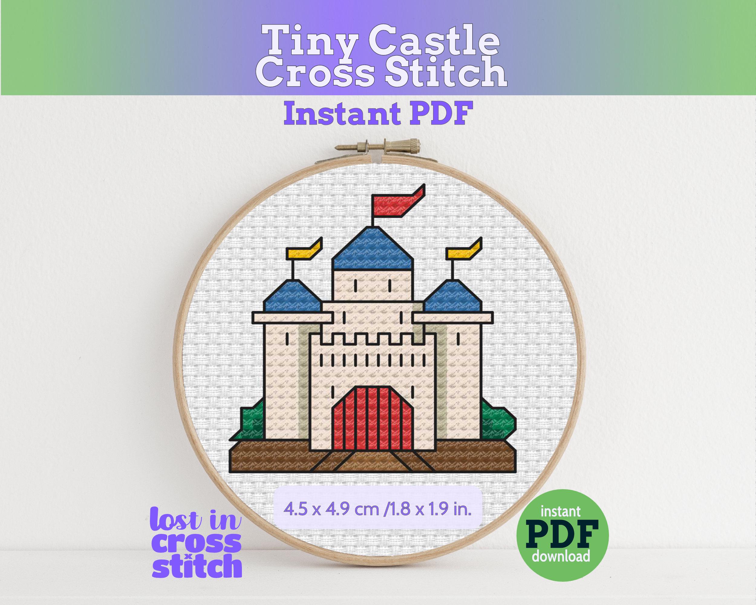 Tiny Little Castle Cross Stitch Pattern PDF Main image