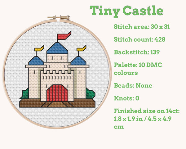 Tiny Little Castle Cross Stitch Pattern PDF