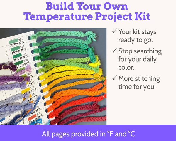 Cross Stitch Temperature Project DMC Floss Organizer Cards Printable PDF