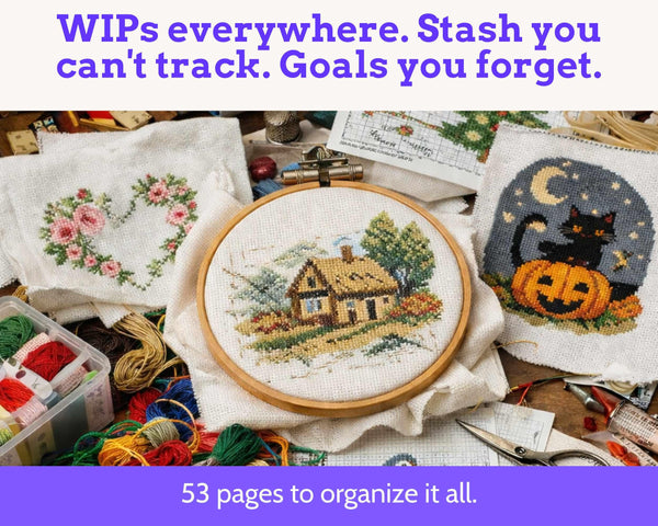 Floral Cross Stitch Planner Printable PDF