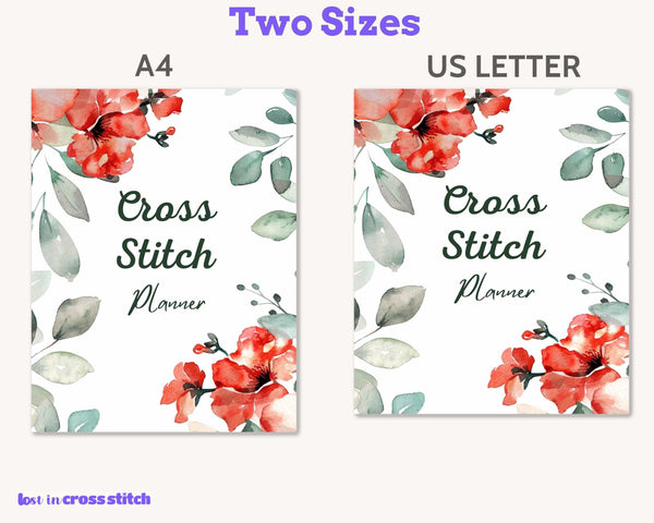 Floral Cross Stitch Planner Printable PDF