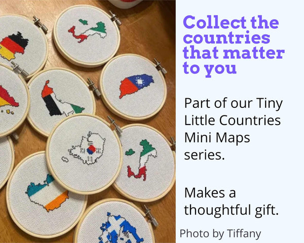 Lebanon Cross Stitch Pattern: Mini Flag Map