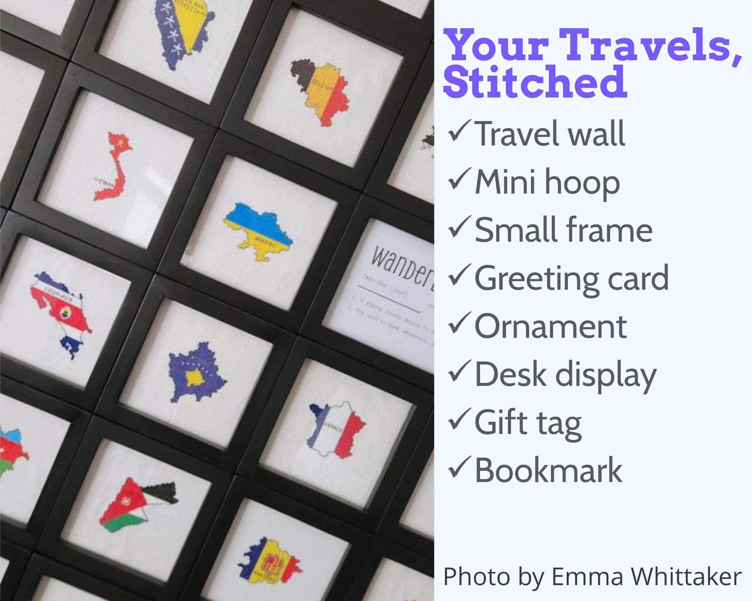 Belarus Cross Stitch Pattern: Tiny Flag Map
