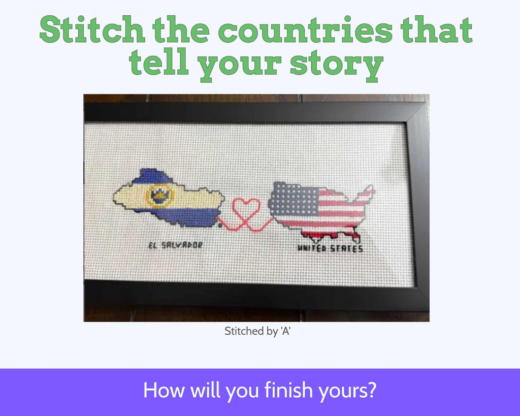 Lithuania Cross Stitch Pattern: Tiny Flag Map