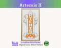 Artemis II Rocket Cross Stitch Pattern PDF