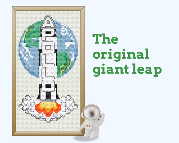 Apollo Saturn V Rocket Cross Stitch Pattern PDF