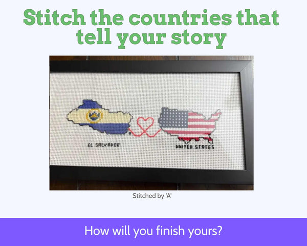 Austria Cross Stitch Pattern: Tiny Flag Map