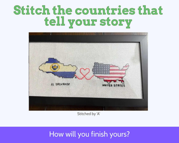 Trinidad and Tobago Cross Stitch Pattern: Mini Flag Map