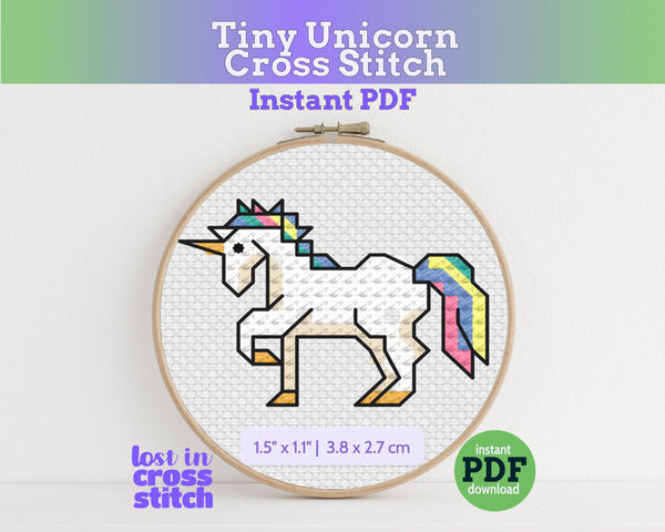 Tiny Little Unicorn Cross Stitch Pattern PDF