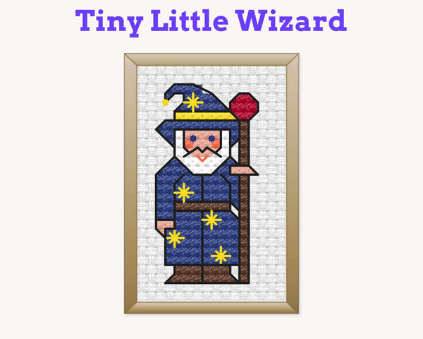 Tiny Little Wizard Cross Stitch Pattern PDF