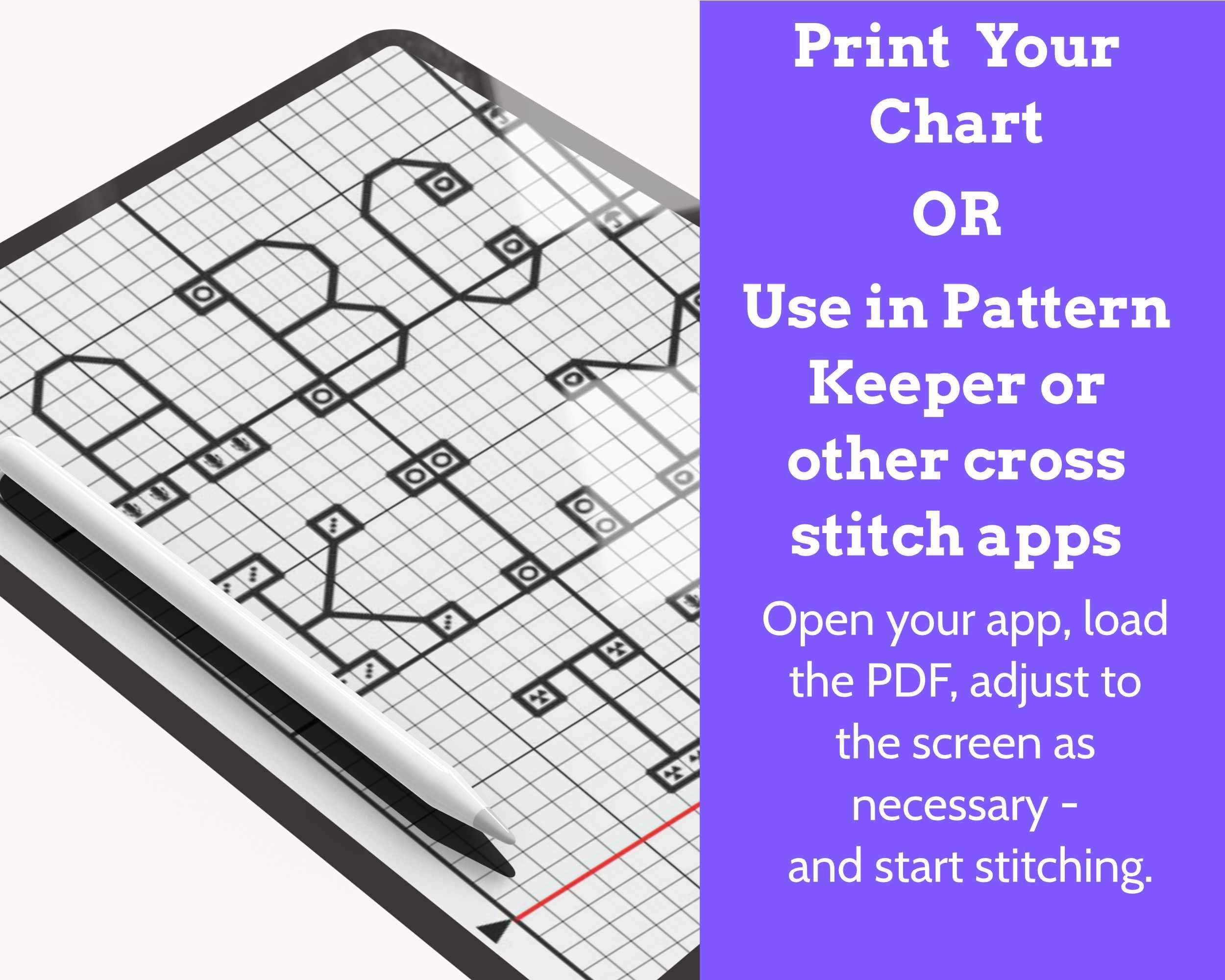 Colourful Serif Backstitch Alphabet Cross Stitch Pattern