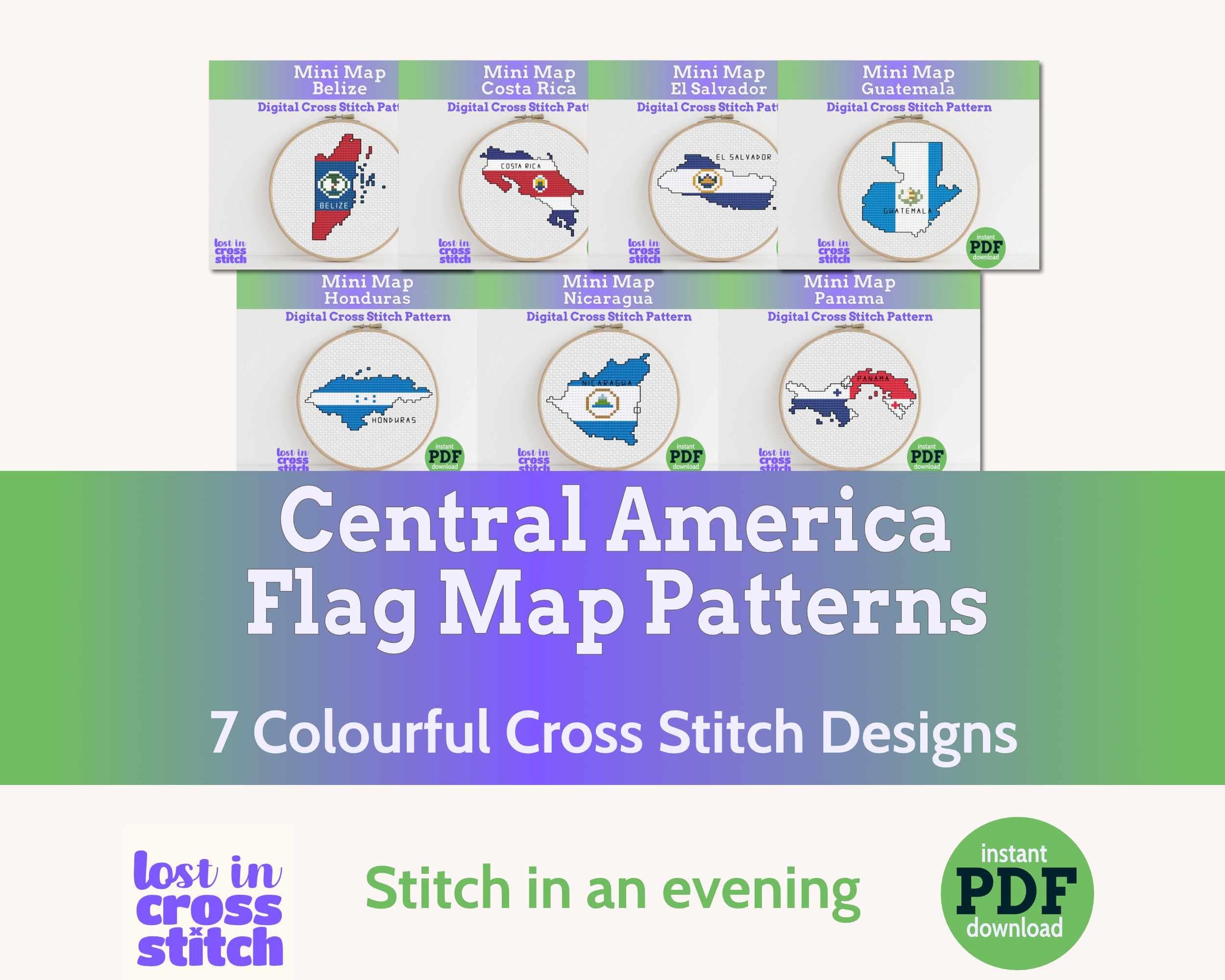 Central America Cross Stitch Pattern Bundle Main image